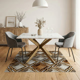 Sculpted Diamond Geometric Beige Area Rug