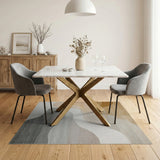 Abstract Area Beige and Neutral Wavy Beige Neutral Abstract Area Rug