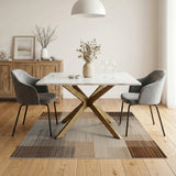 Geometric Modern Brown Tan Geometric Striped Area Rug