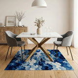 Ethereal Blue Watercolor Clouds Area Rug
