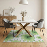 Vibrant Green Daisy Scatter Area Rug