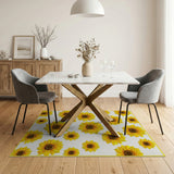 Vibrant Yellow Sunflower Scatter Area Rug