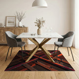 Distressed Rusty Red Mesh Area Rug