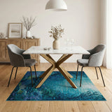 Teal Coral Reef Underwater Area Rug