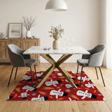 Festive Snowman Red Area Rug