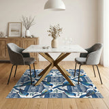 Blue Birdcage Vintage Area Rug