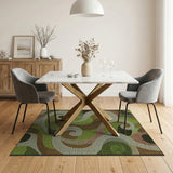 Abstract Swirl Multi-Color Area Rug