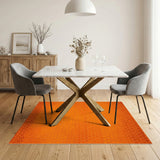 Orange Hexagon Geometric Area Rug