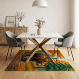 Autumn Grizzly Bear Forest Path Rug