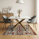 Southwestern Tan Rust Geometric Area Rug