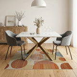 Terracotta Abstract Circles Area Rug