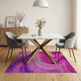 Wavy Pink Purple Abstract Area Rug