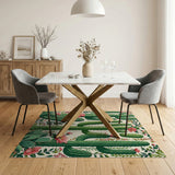 Multi-color and Patterns Southwestern Cactus Garden Area Rug