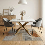 Abstract Geometric Beige Orange Area Rug