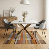 Multi-Stripe Geometric Modern Area Rug