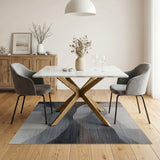Abstract Layered Grey Hills Area Rug