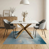 Ethereal Blue Teal Cloud Layers Area Rug