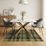 Green Red Plaid Rustic Farmhouse Area Rug
