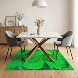 Vibrant Green Swirling Abstract Area Rug