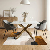 ODIKA Modern Abstract Earth Tone Washable Area Rug - Low Pile Non-Slip Carpet