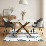 Grey Cat Tower Kids Cartoon Area Rug