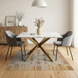 Terracotta Beige Southwestern Geometric Area Rug