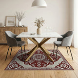Ornate Red Medallion Persian Red Area Rug