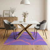 Purple Wavy Contour Abstract Area Rug