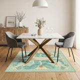 Coastal Surfboard Teal Area Rug