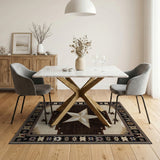 Southwestern Star Brown Tan Area Rug