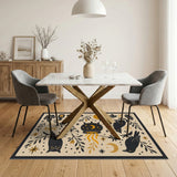 Beige Halloween Folk Mystic Area Rug