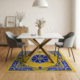 Golden Yellow Persian Floral Medallion Rug