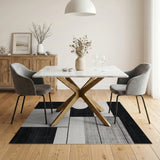 Modern Geometric Black White No. 8 Area Rug