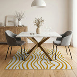 Orange Abstract Area Wavy Orange Abstract Area Rug