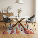 Dreamy Orange Clouds Stars Planets Area Rug