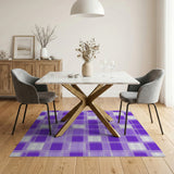 Geometric Modern Purple Plaid Checkered Area Rug