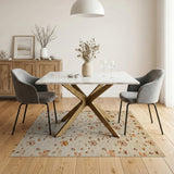 Beige Scattered Floral Area Rug