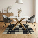 Black and White Distressed Vintage Distressed Black White Plaid Area Rug