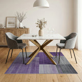 Geometric Modern Purple Grey Geometric Block Area Rug