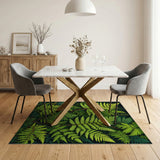 Lush Green Fern Cluster Area Rug