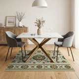 Cream Persian Floral Medallion Area Rug