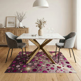 Sparkling Pink Glitter Circle Area Rug