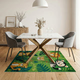Cute Jungle Tigers Lion Panda Kids Rug