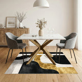 Black Gold Abstract Area Rug