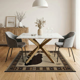 Southwestern Black Bear Silhouette Area Rug