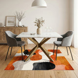 Orange Abstract Organic Area Rug