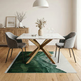Serene Green Mountain Peaks Forest Area Rug