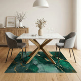 Emerald Green Gold Vein Abstract Abstract Area Area Rug