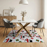 Festive Snowman Christmas Pattern Area Rug