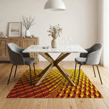 Golden Hexagon Scale Area Rug